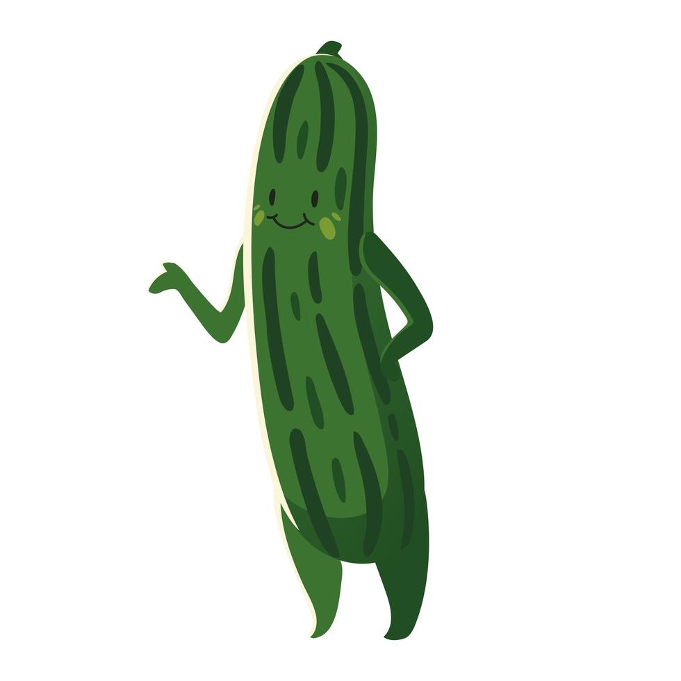 fresh cucumber vegetable cartoon detailed icon isolated style vector
