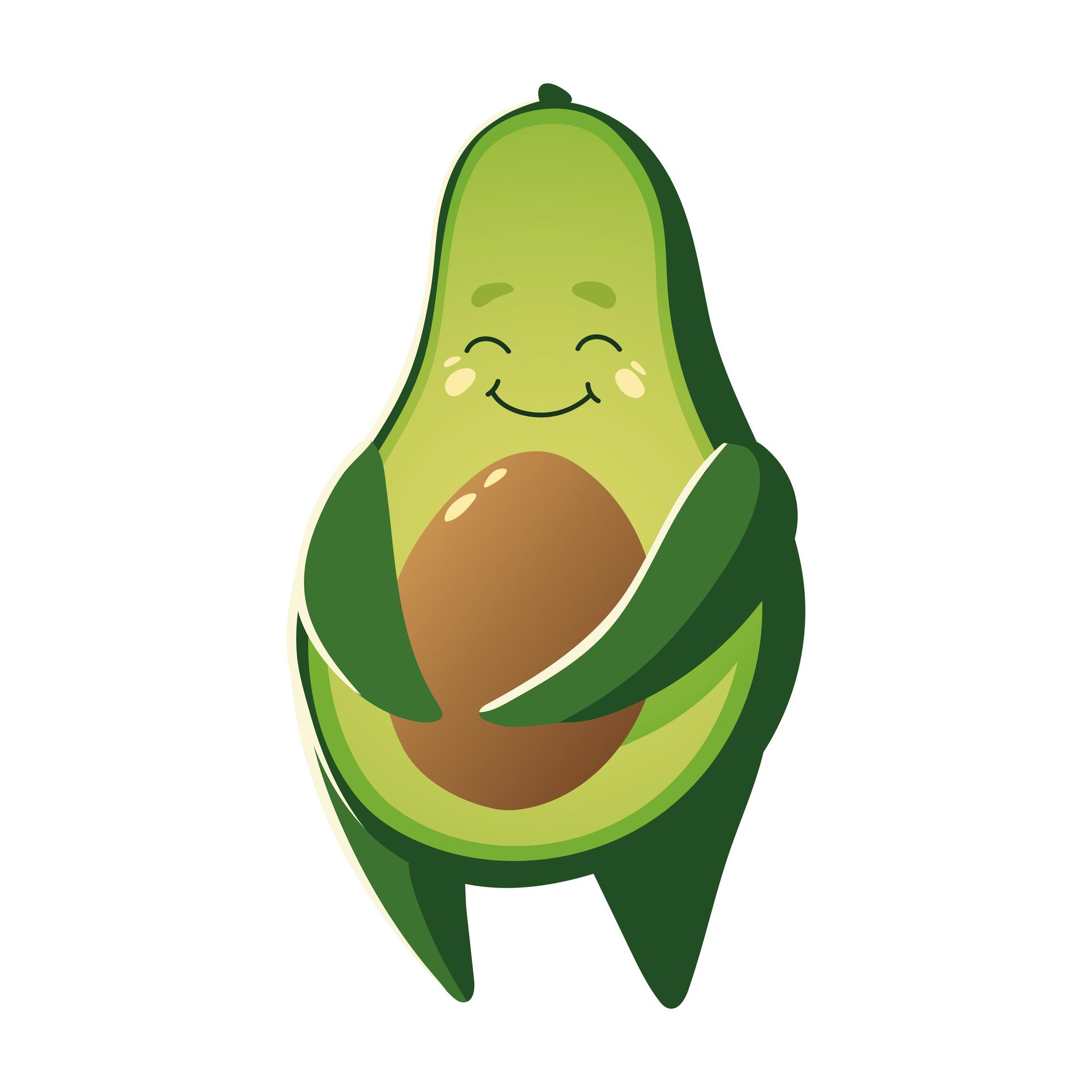 cute avocado vegetable cartoon detailed icon isolated style 2518003