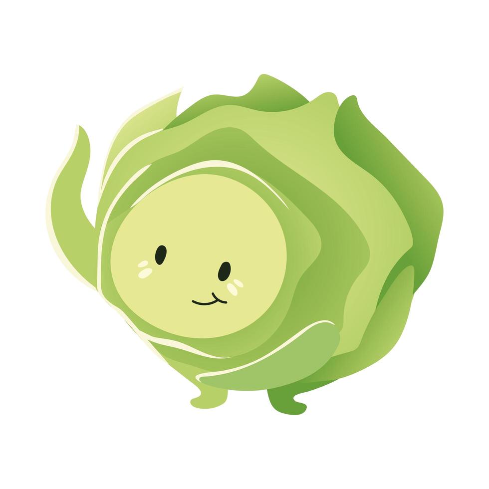 fresh lettuce vegetable cartoon detailed icon isolated style vector