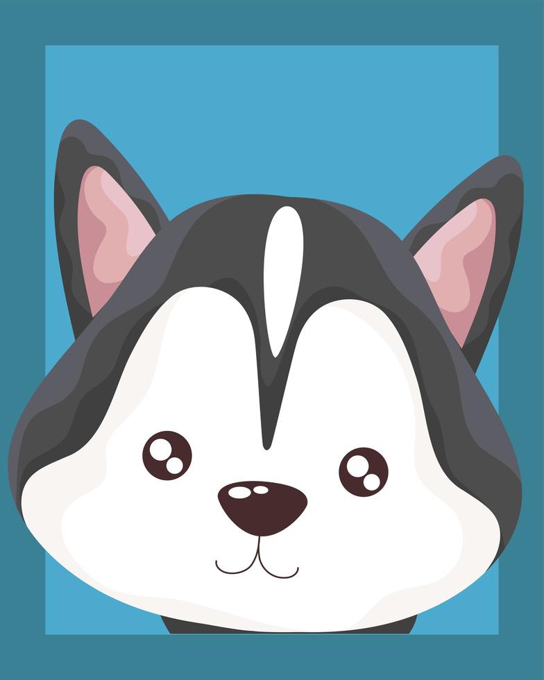 Retrato de lindo perrito siberiano vector