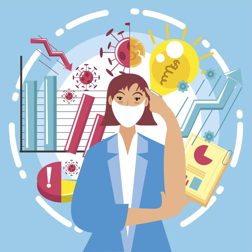 business woman growth and failure new idea creative vector