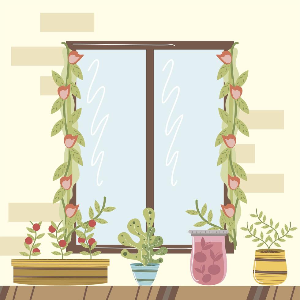 Cute Window Houseplant Cactus Icon, Cartoon Style Stock Vector ...