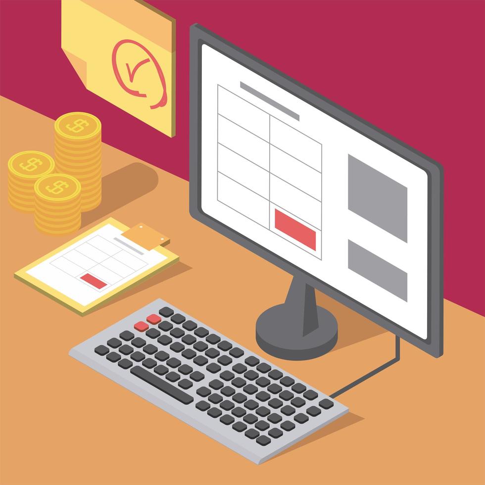 tax money isometric vector