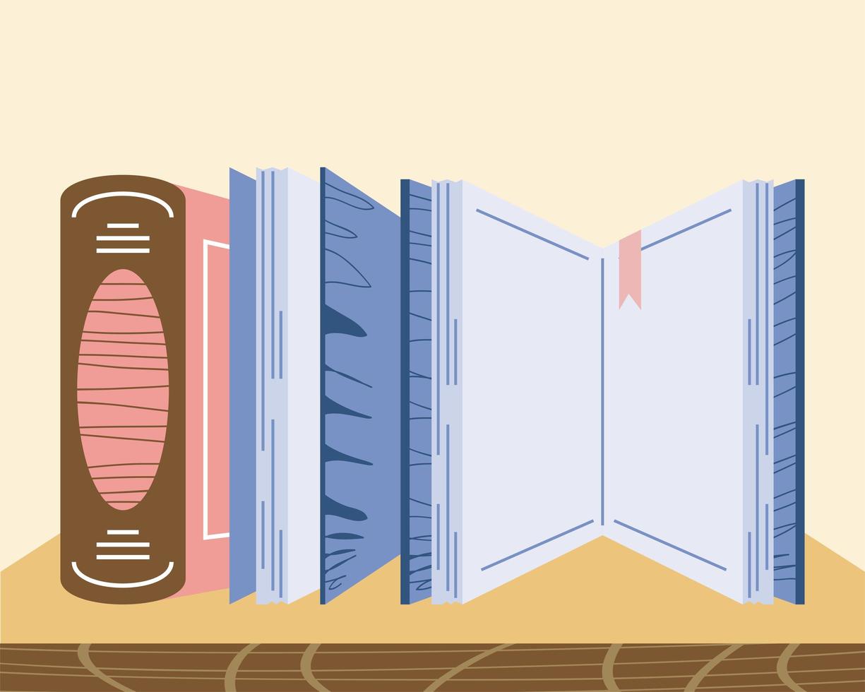 books bookshelf bookmark vector