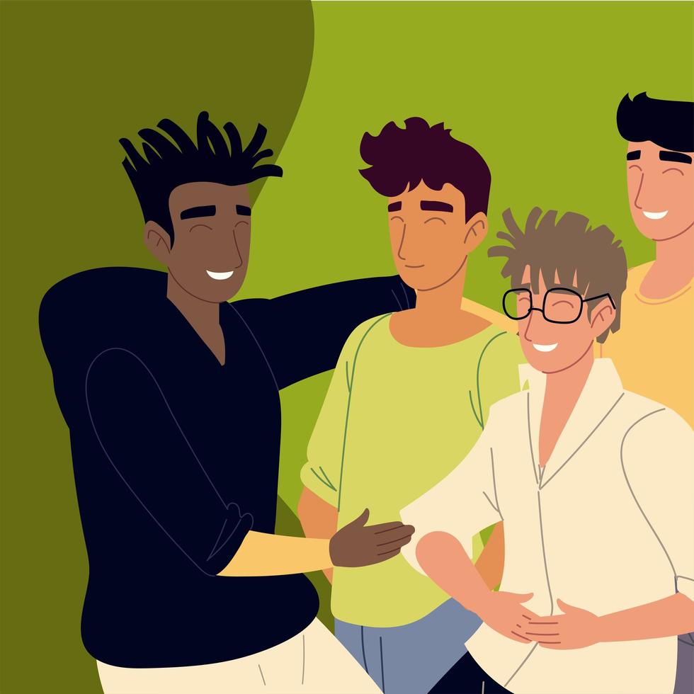 friends men group vector