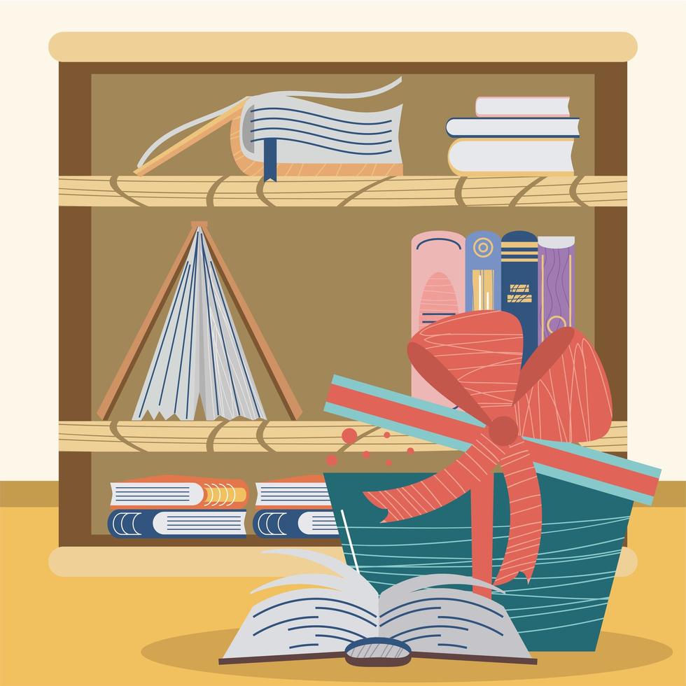 bookcase textbooks gift 2518796 Vector Art at Vecteezy