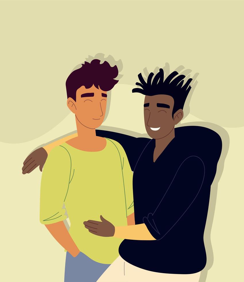 men characters friends vector