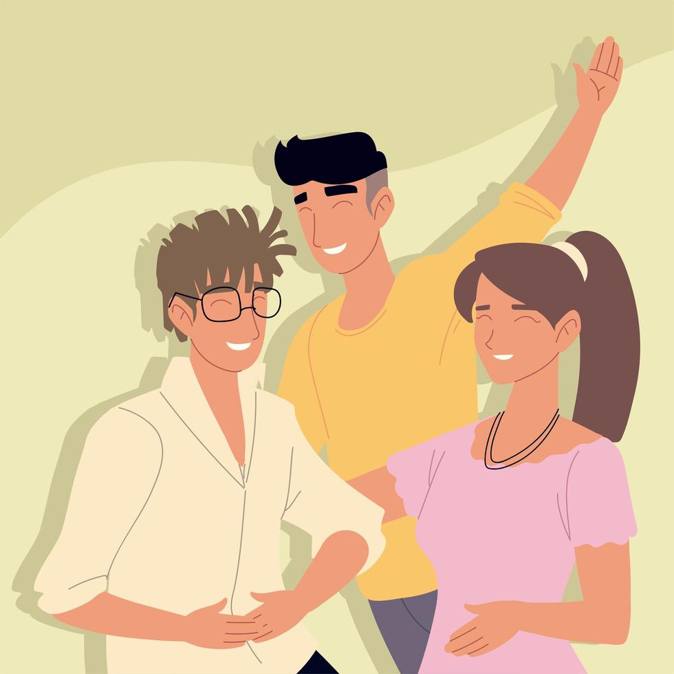 woman men friends vector