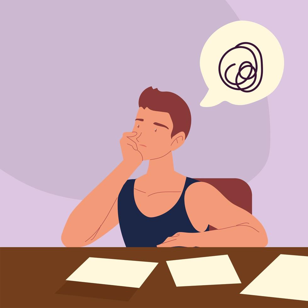 bored man procrastination vector