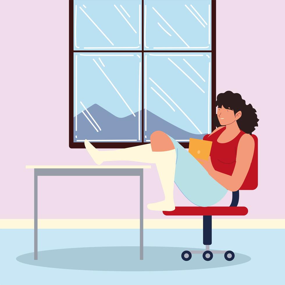 procrastination woman sitting vector