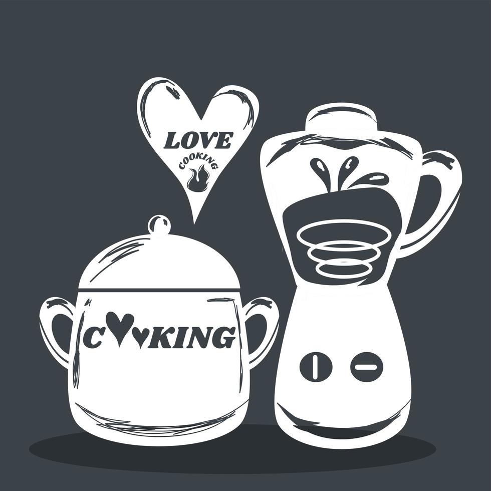 cooking pot blender vector