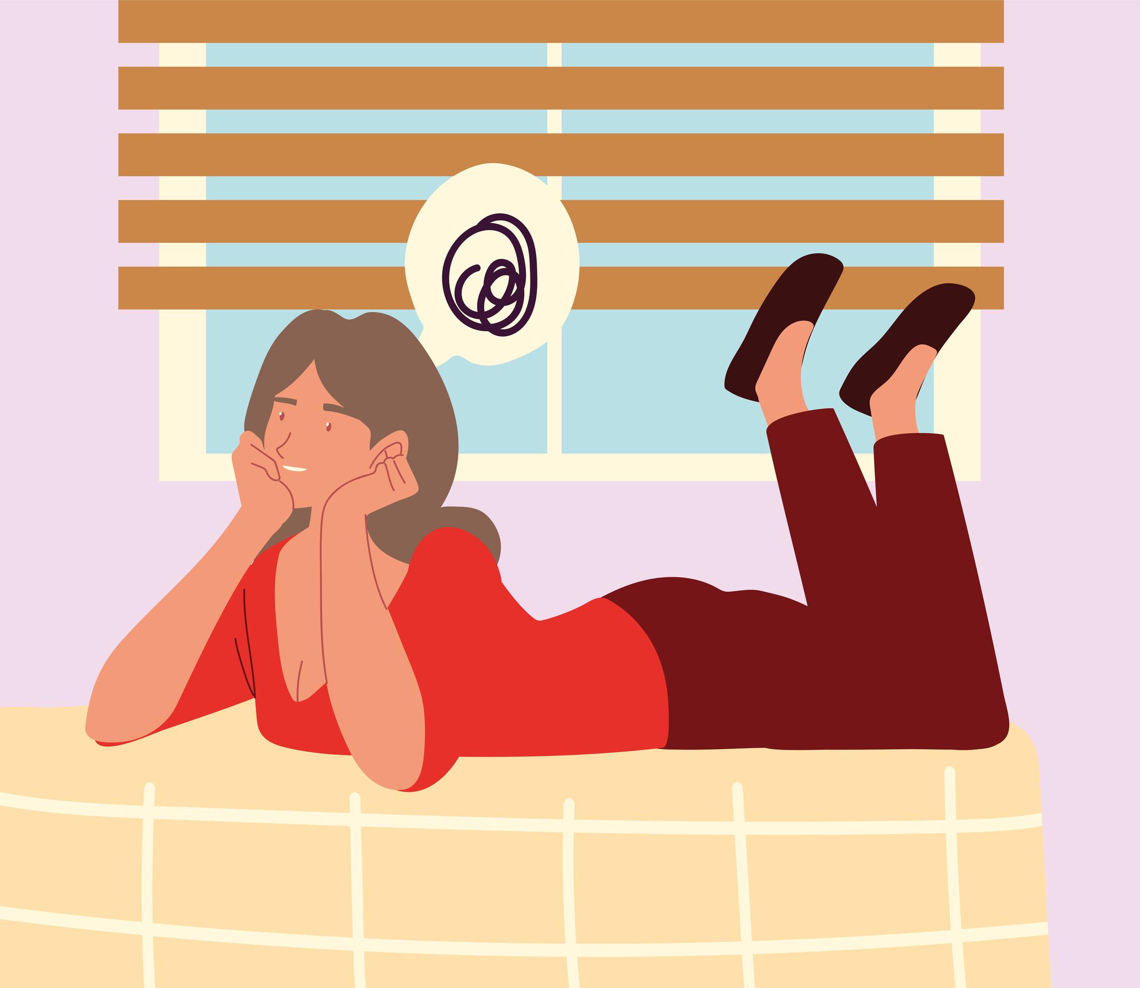 girl lying bed 2518909 Vector Art at Vecteezy