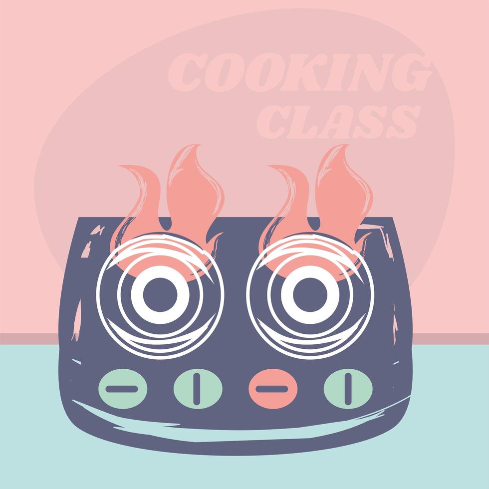 estufa de clase de cocina vector