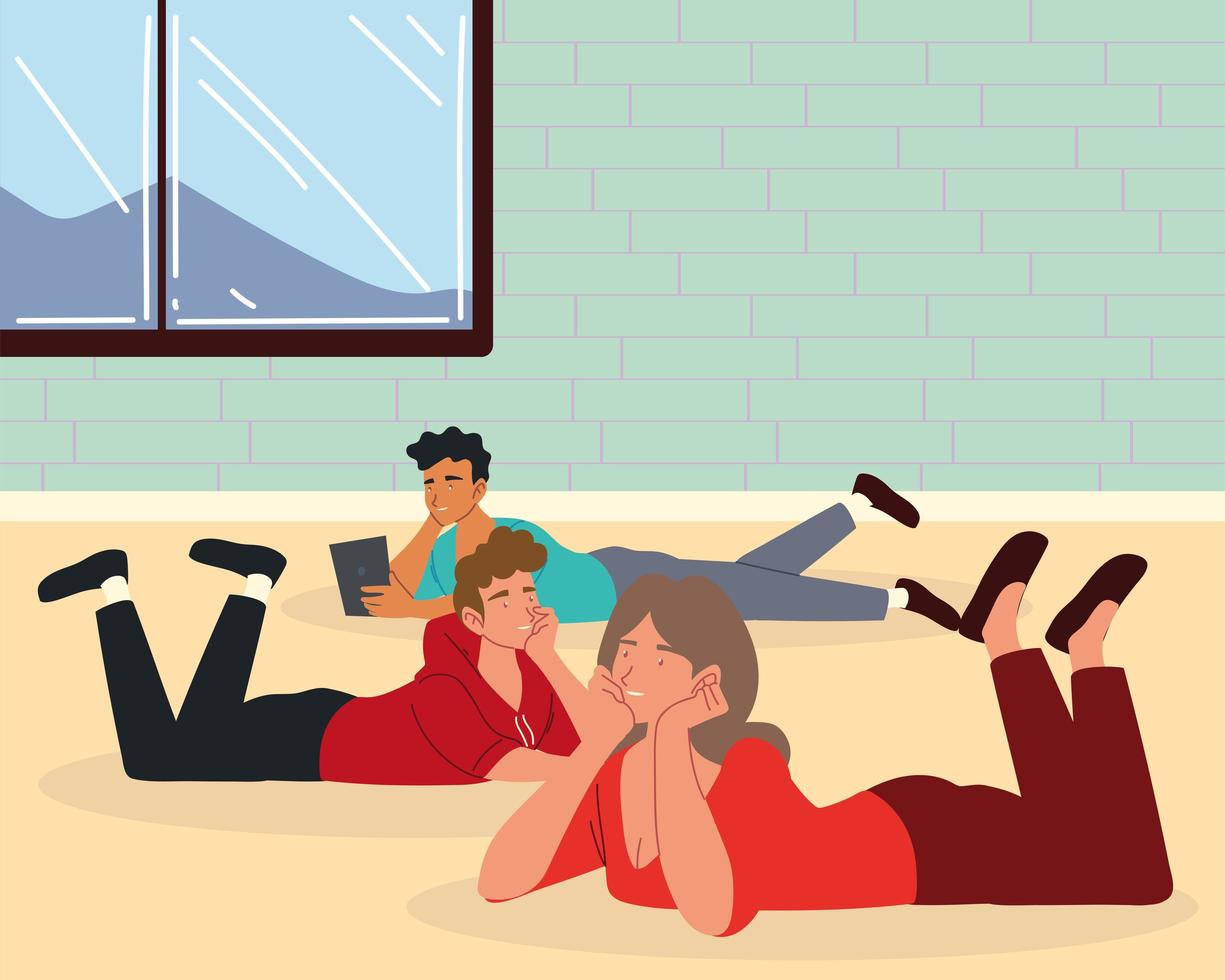 procrastination people relaxed vector