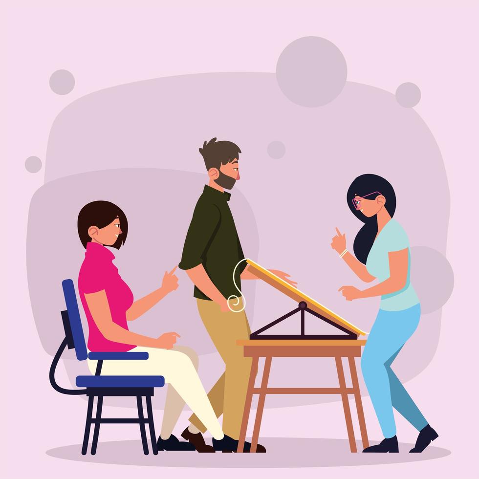 teamwork women man vector