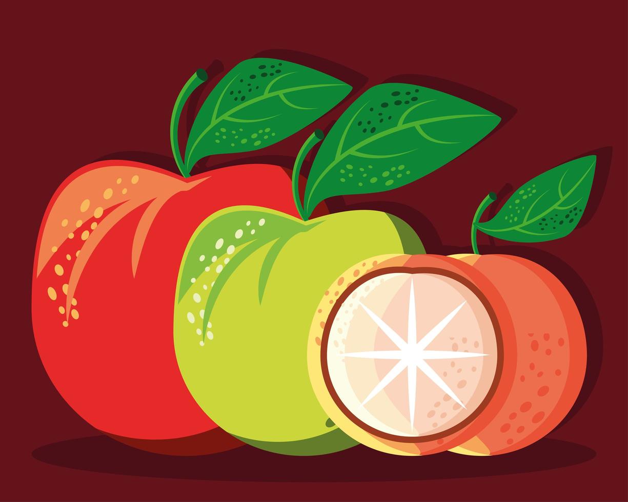 alimentos frutas frescas vector