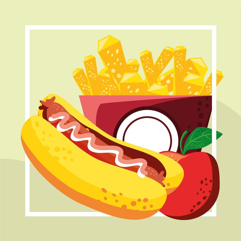 fast food apple vector