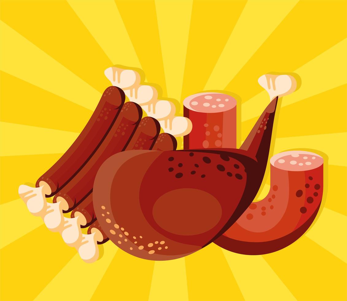 food meats pork vector