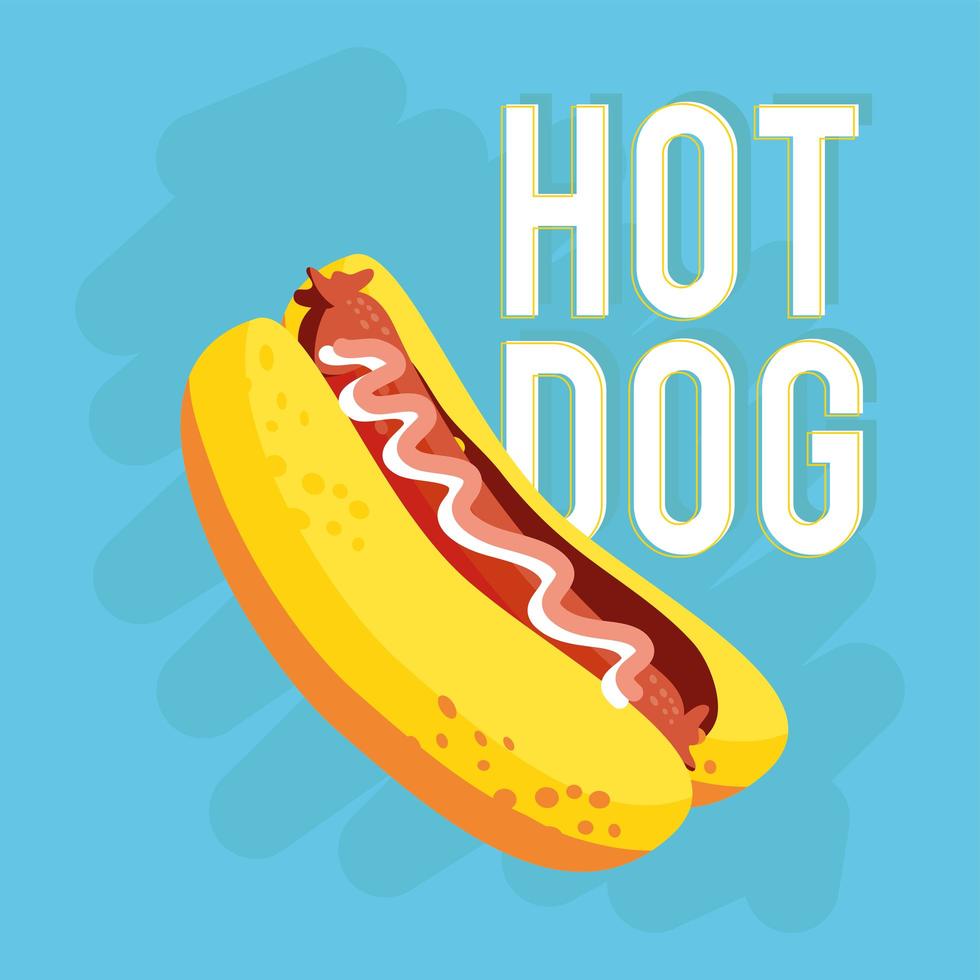 perrito caliente de comida rápida vector