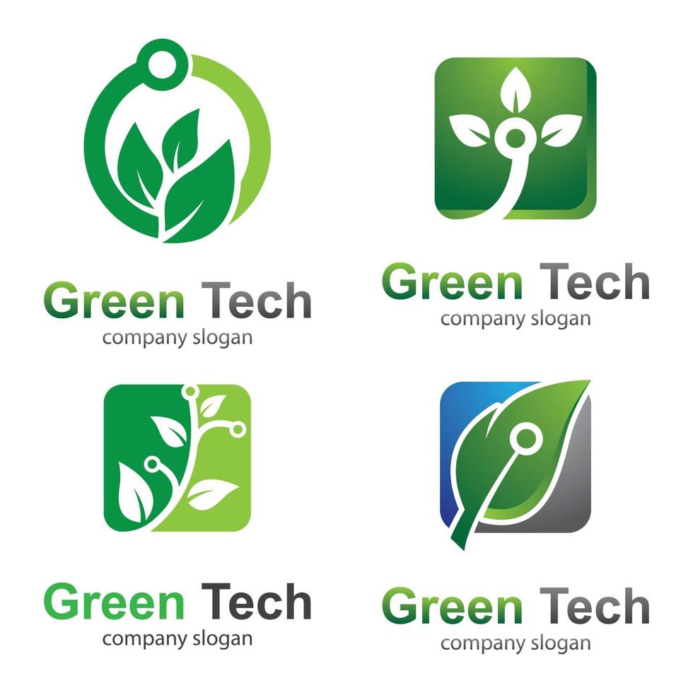 logotipo de tecnología verde vector
