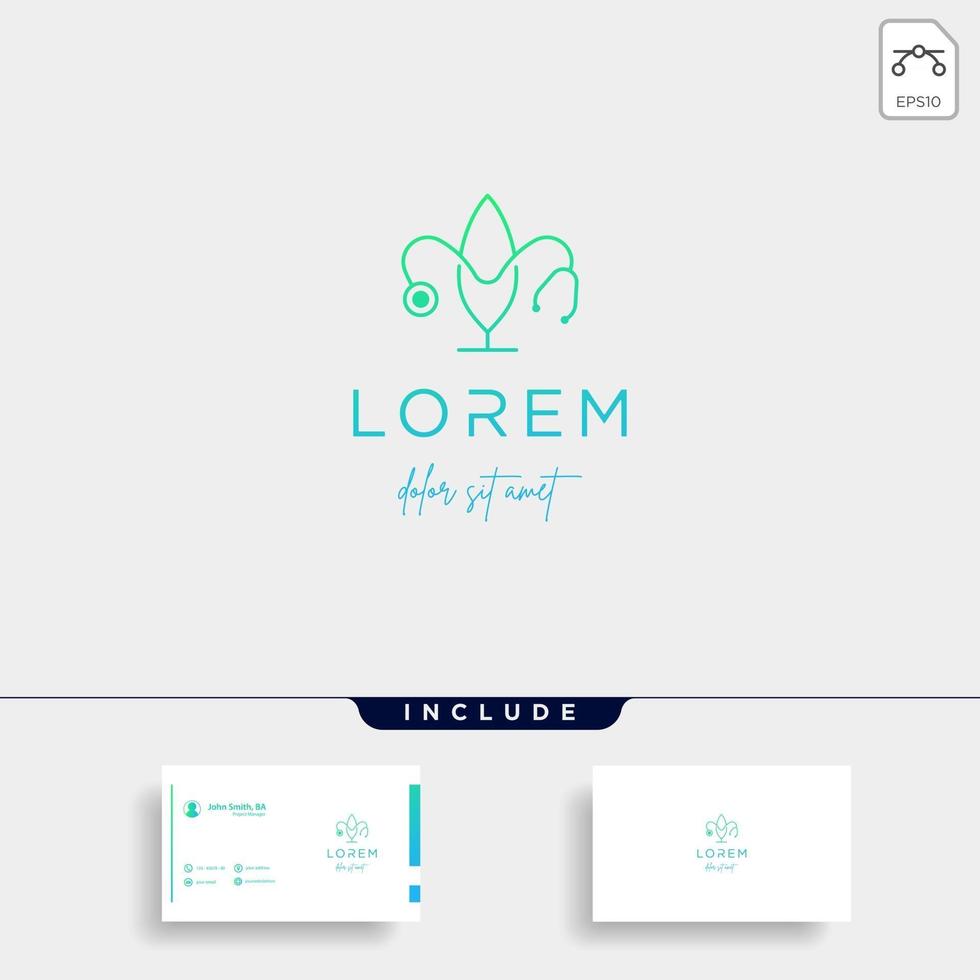 Medical leaf logo design vector