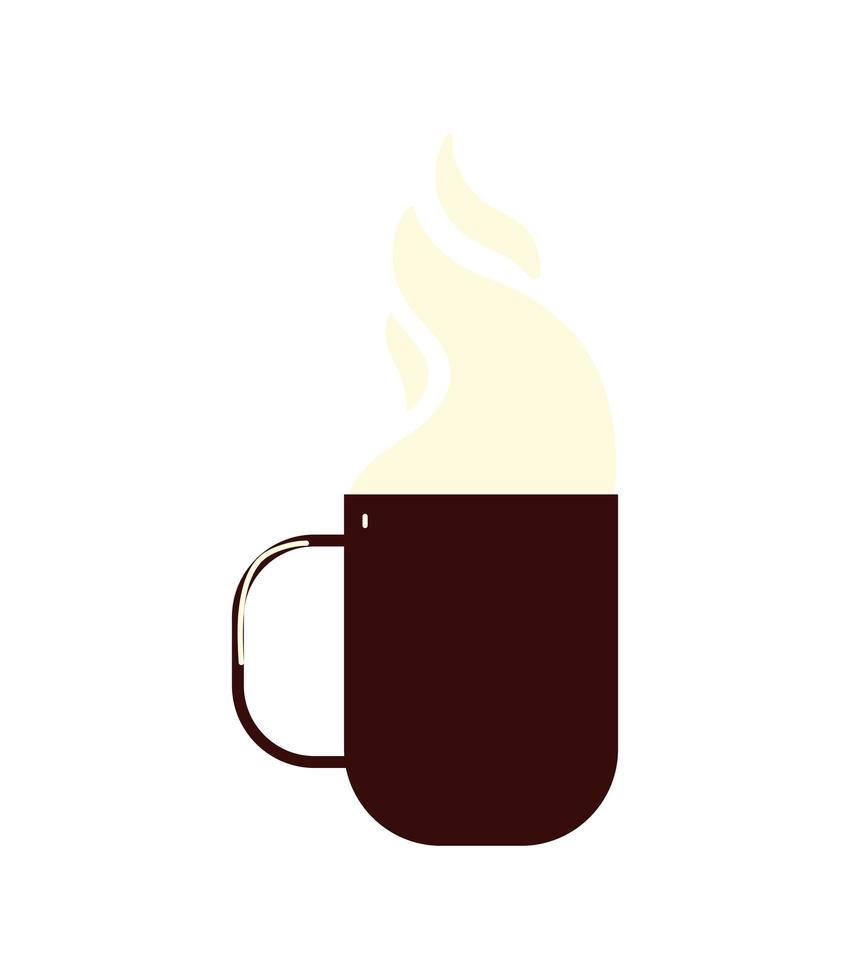 hot coffee cup beverage icon isolated design vector