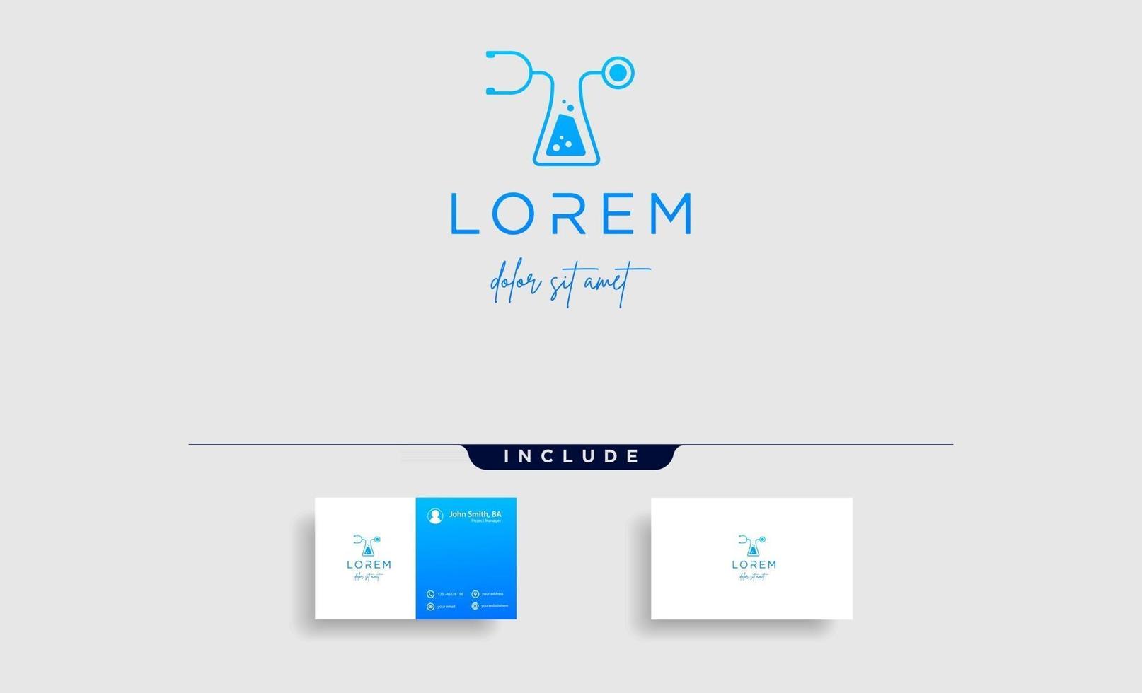 medical laboratory logo vector design icon