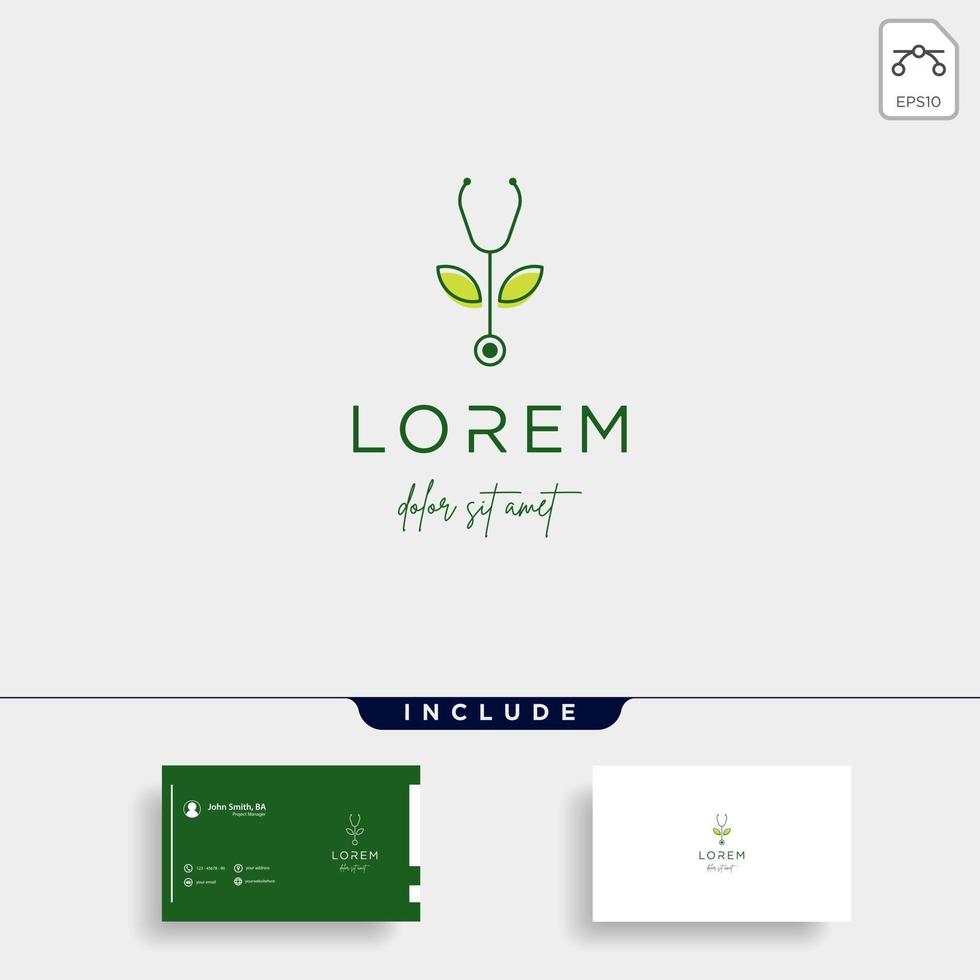 Medical leaf logo design vector