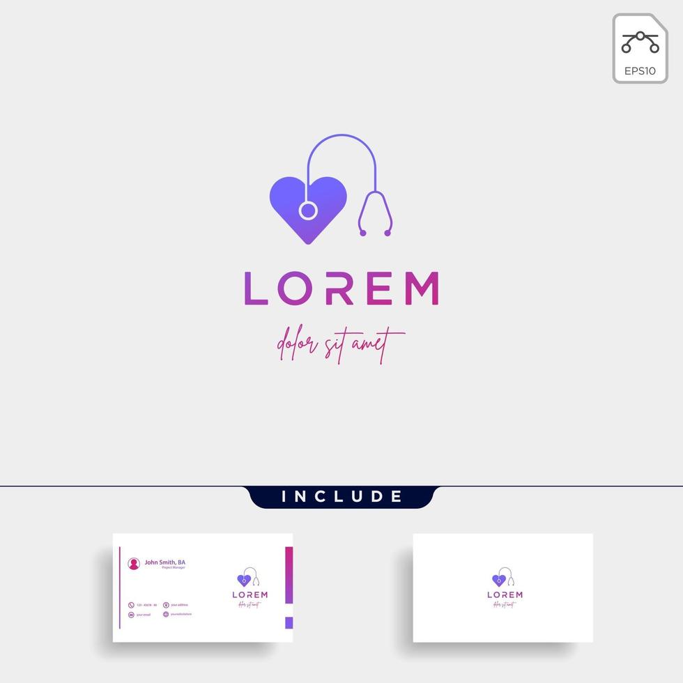 Medical love logo design vector illustration