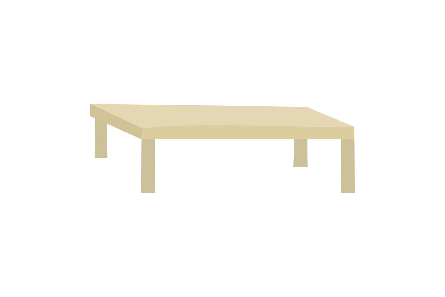 Muebles de mesa aislado sobre fondo blanco. vector