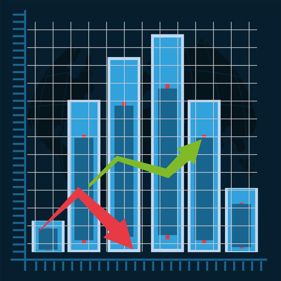 gráfico de recuperación económica vector