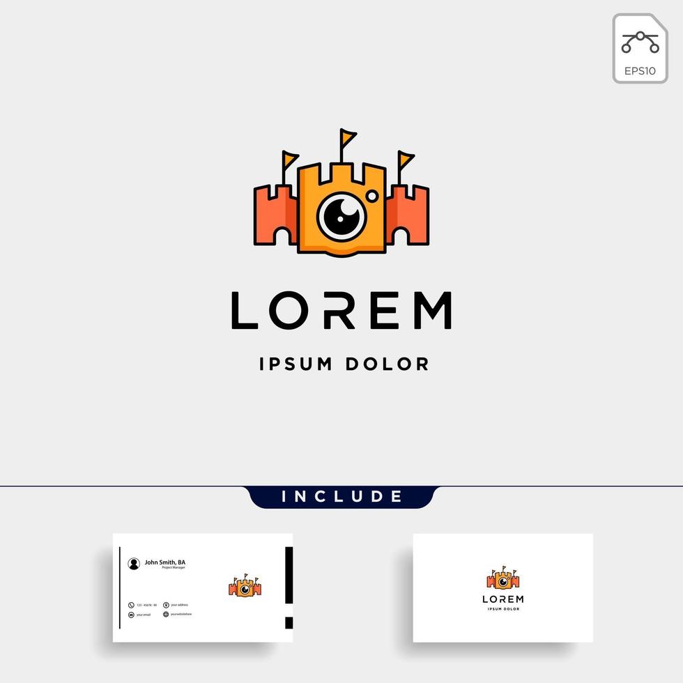 Camera Fort Logo Template Vector Design