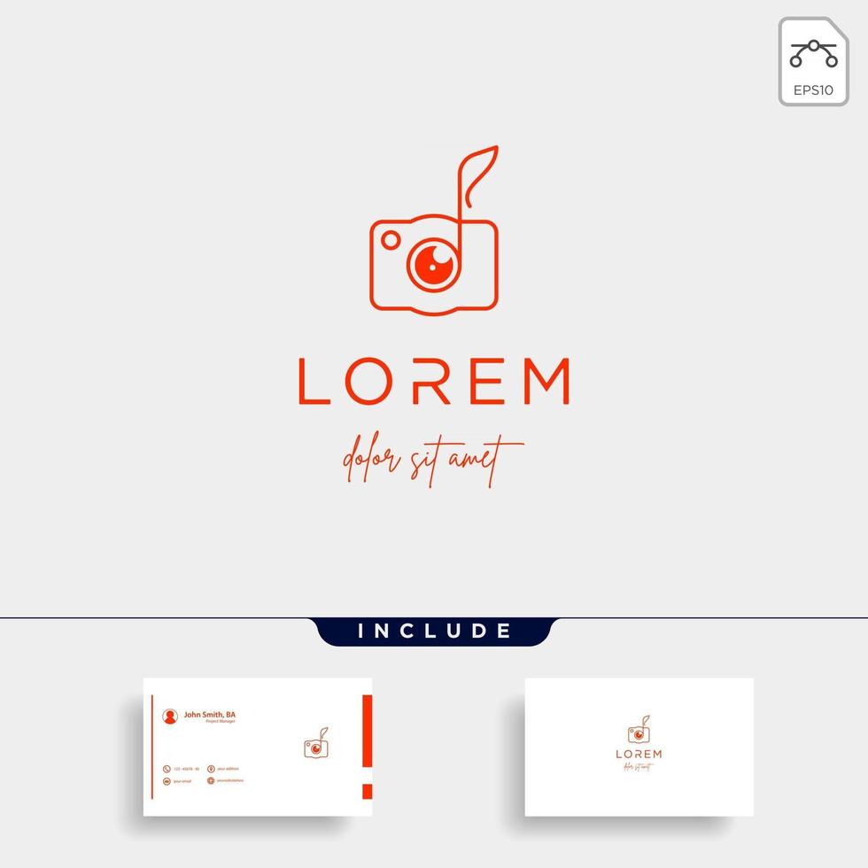 Music Camera Logo Template Vector Design