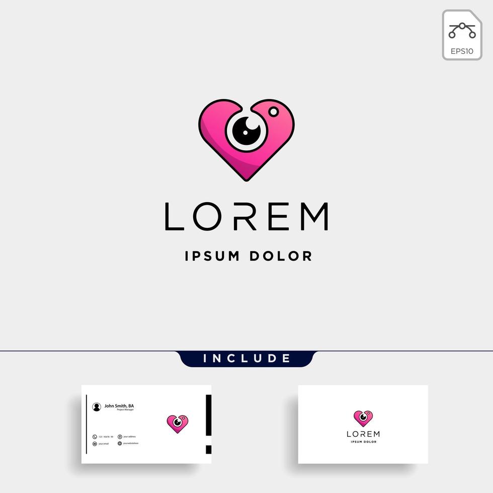 Camera Love Logo Template Vector Symbol Design