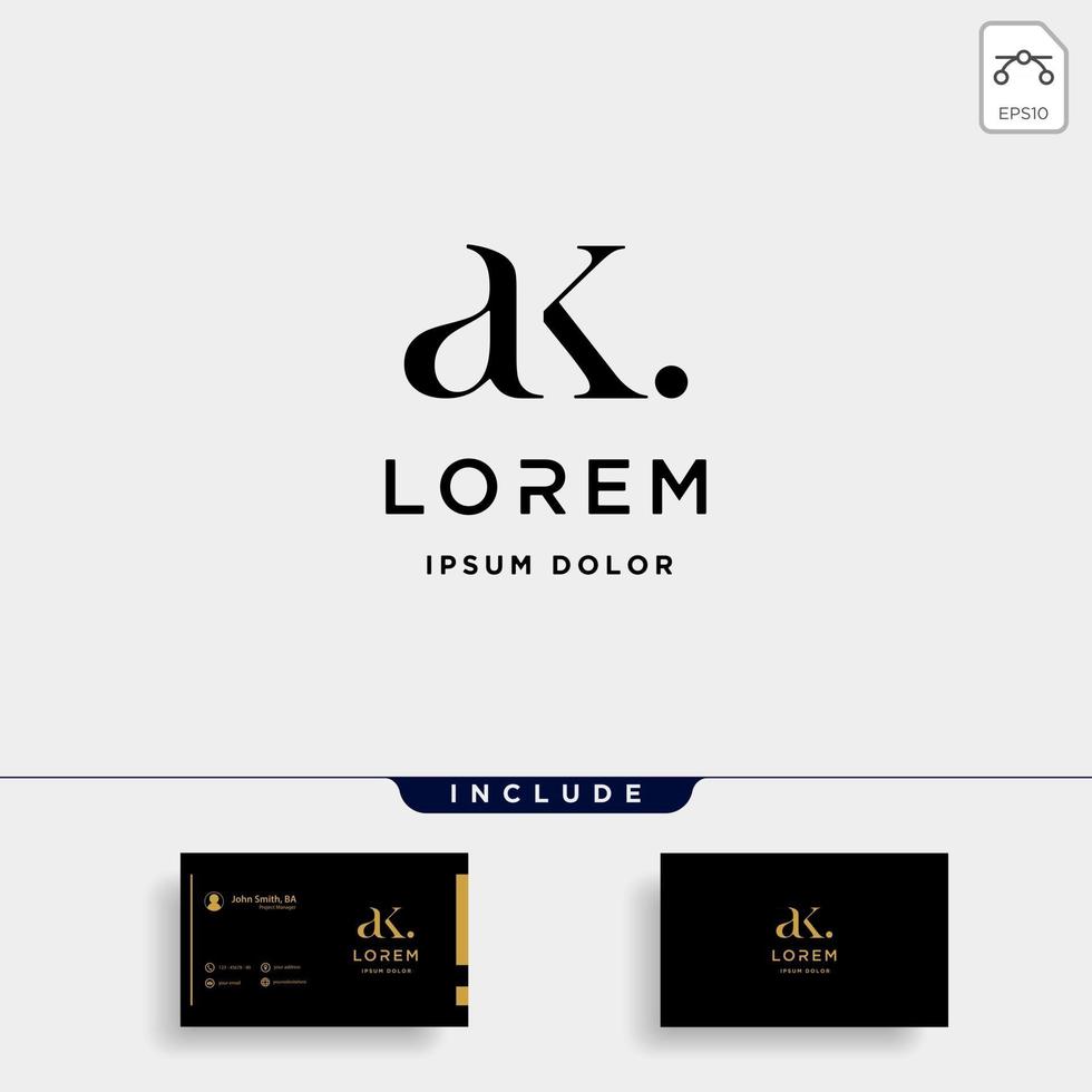 AK K Letter Linked Luxury Premium Logo vector