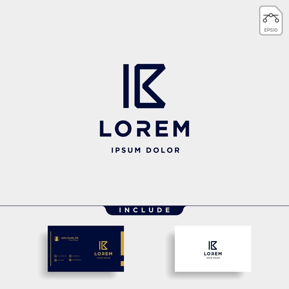 Letter IB IR Monogram Logo Design vector