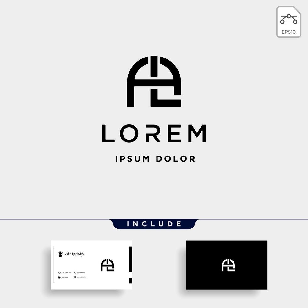 Letter AL LA A L Monogram Logo Design Minimal Icon vector