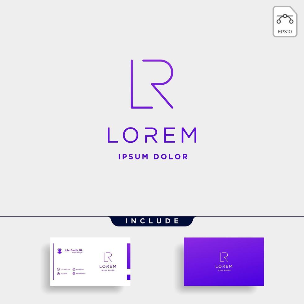 Letter R L RL LR Logo Design Simple Vector
