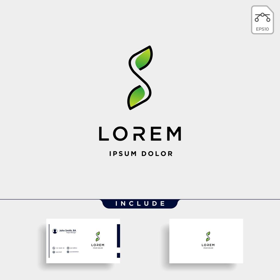 Letter S SS Leaf Logo Design Simple Vector