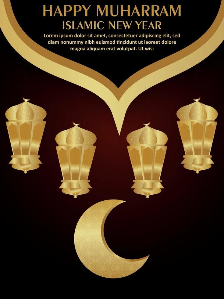 Islamic new year celebration background with vector illustration