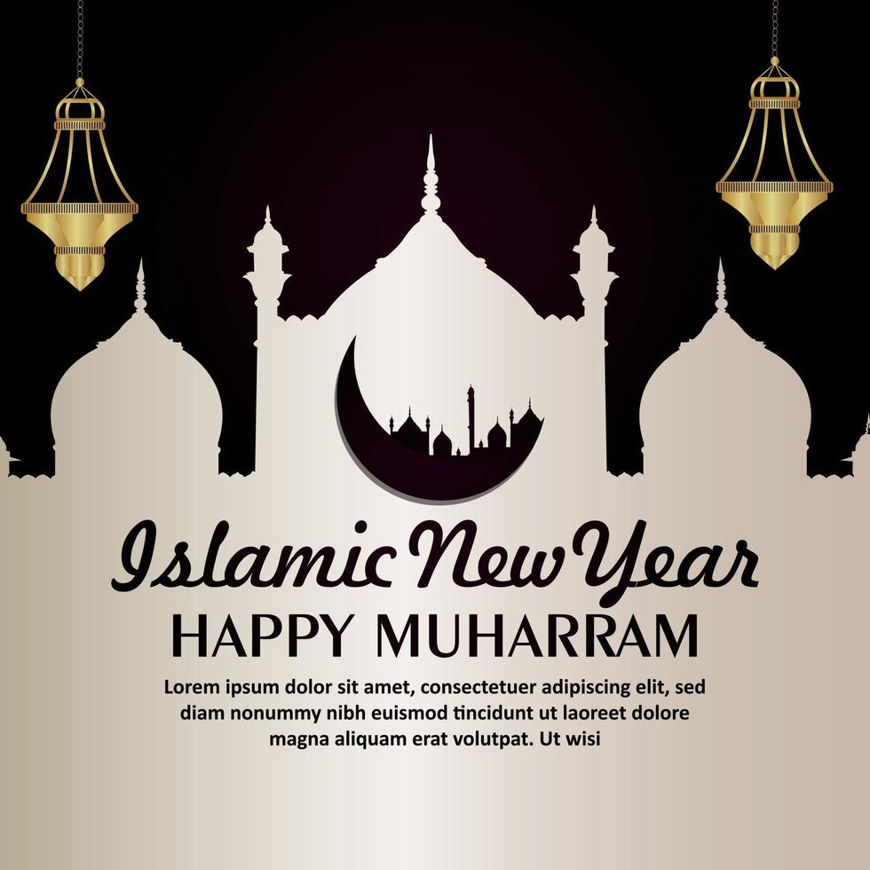 Islamic new year flat design concept background vector