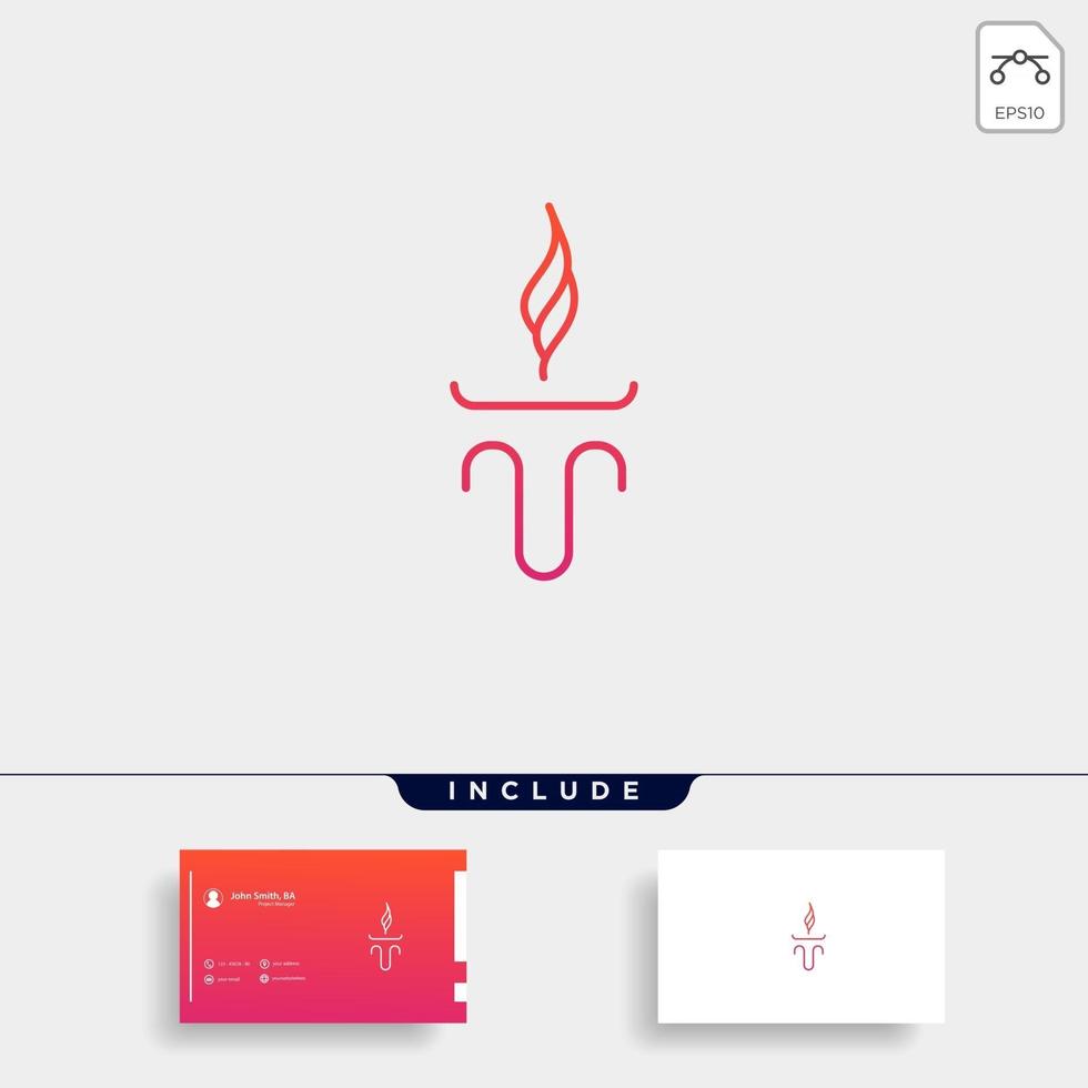 Initial T Torch Logo Template Vector Design