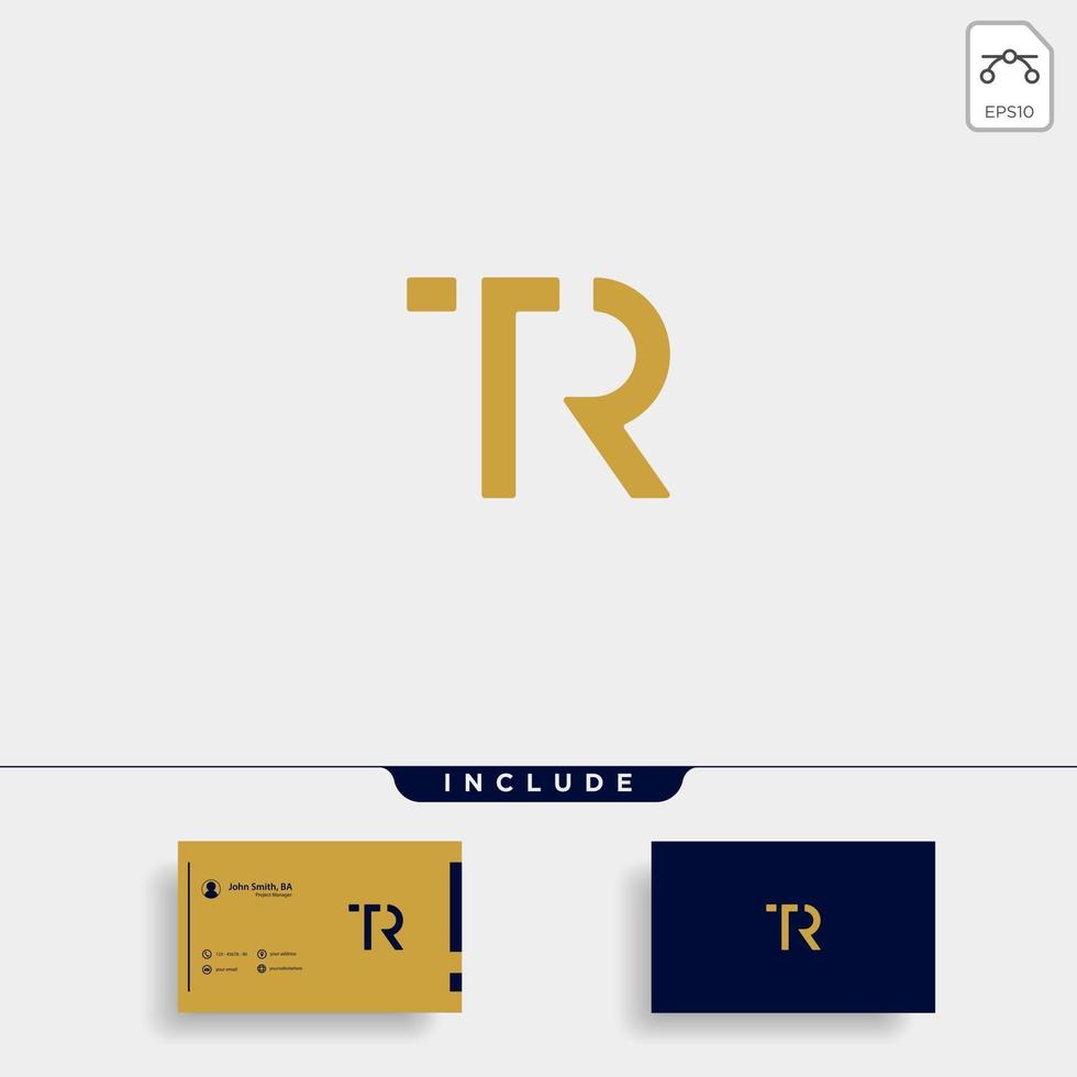 Letter TR RT T R Logo Design Simple Vector