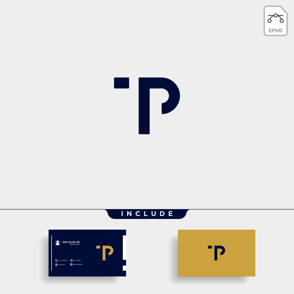 Letter TP PT T P Logo Design Simple Vector