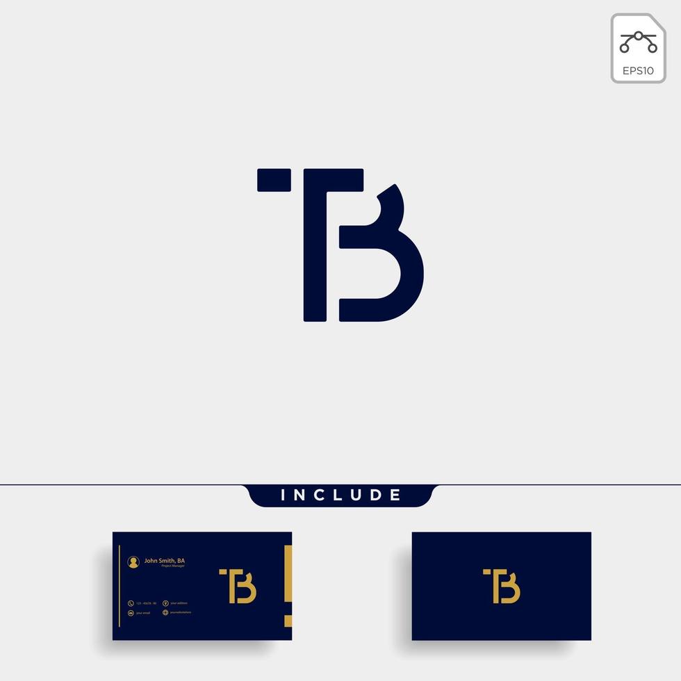 Letter TB BT T B Logo Design Simple Vector