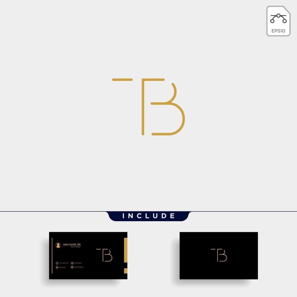 Letter TB BT T B Logo Design Simple Vector