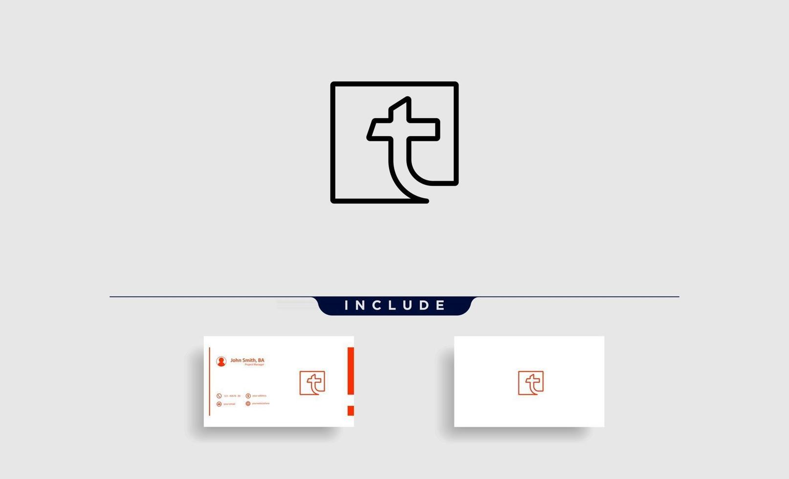 Letra t tt diseño de logotipo simple vector elegante