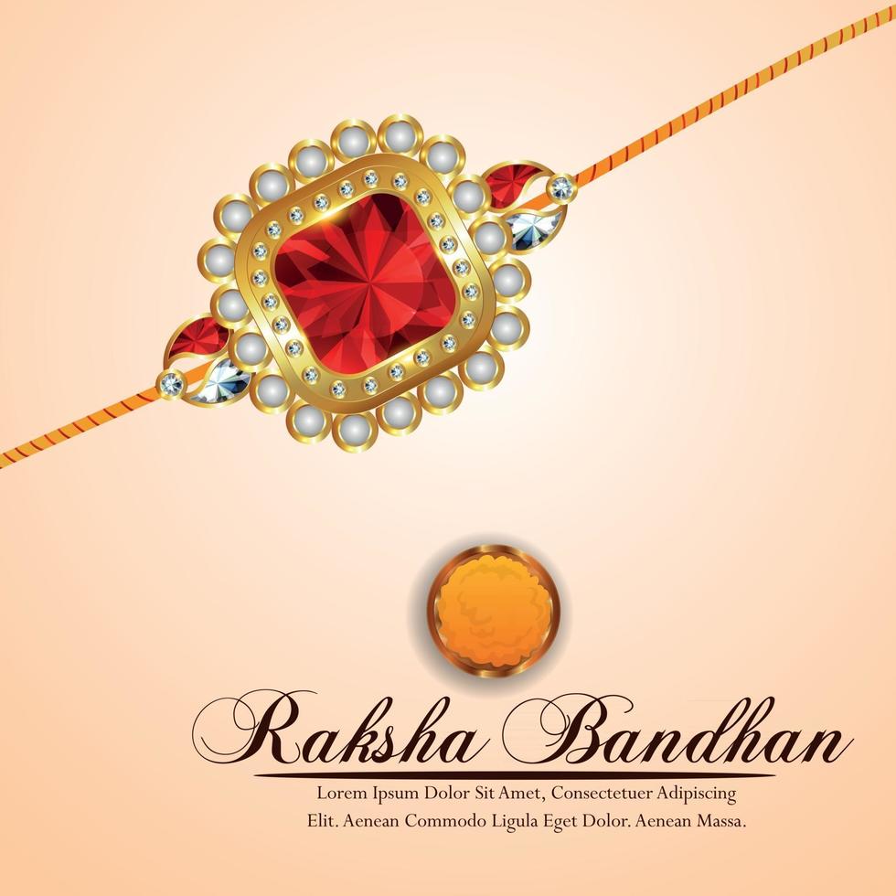 Happy raksha bandhan celebration background with realistic rakhi vector