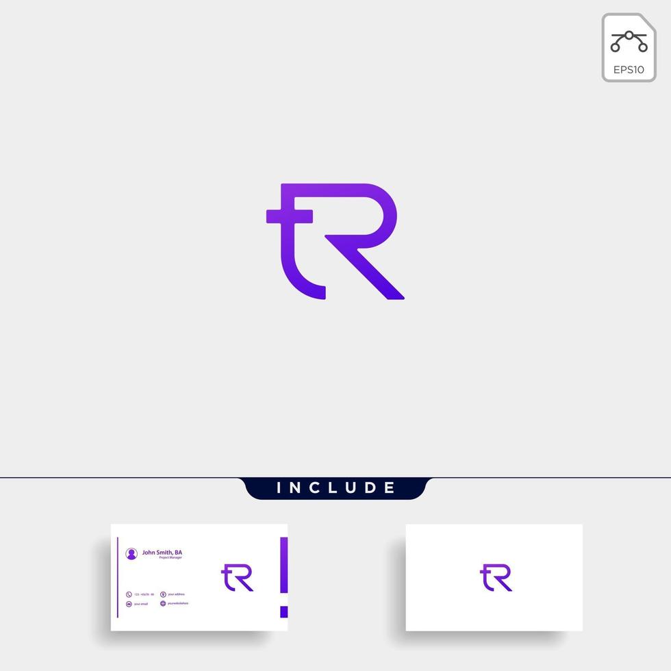 Letter TR RT R T Logo Design Simple Vector Elegant