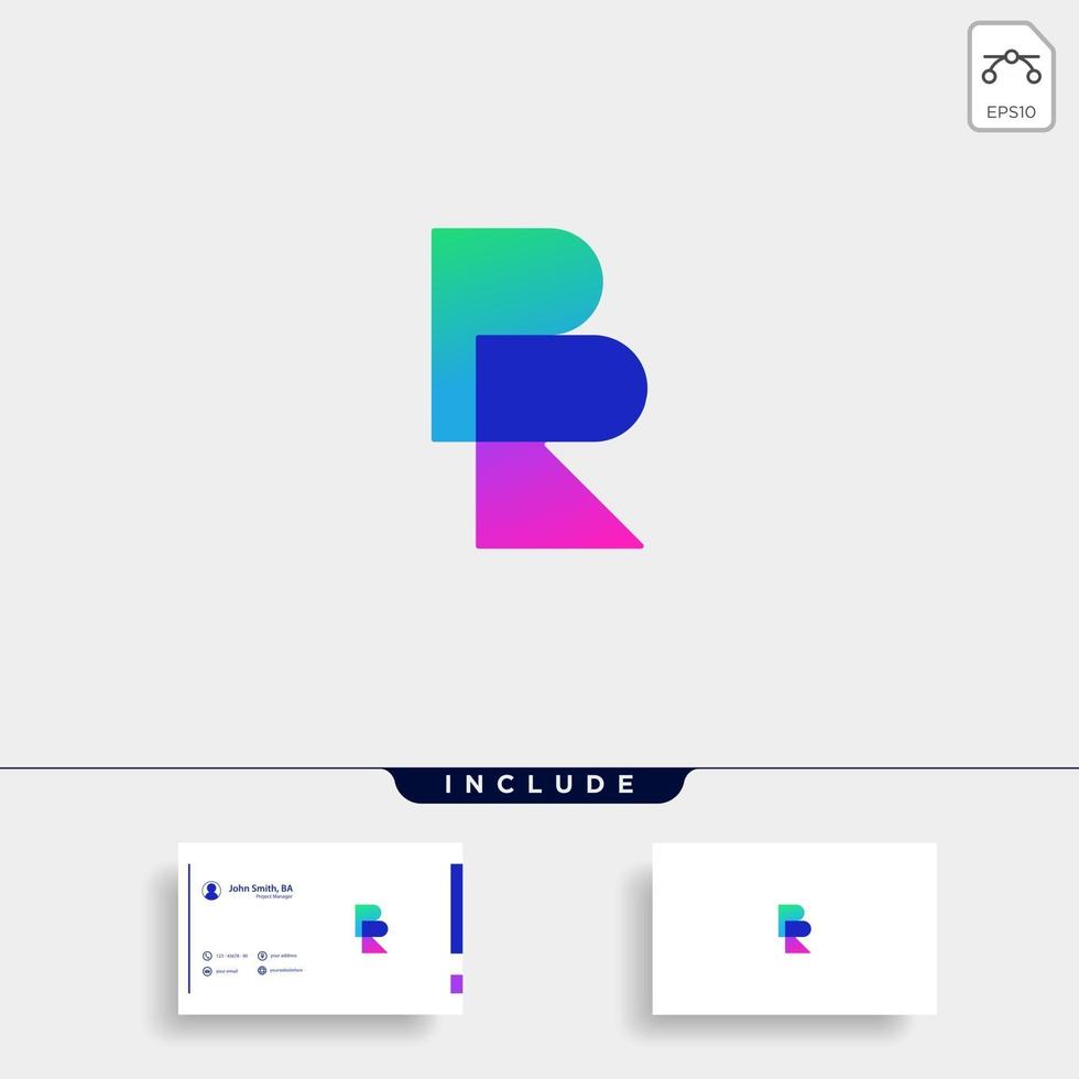 Letra br rb rb diseño de logotipo vector simple